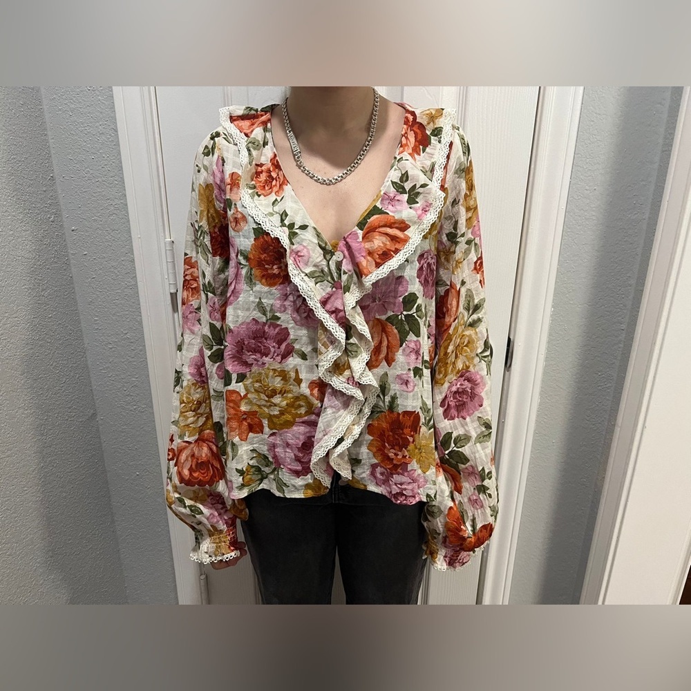 Show Me Your MuMu Fall Multicolor Floral Blouse - Picture 9 of 14